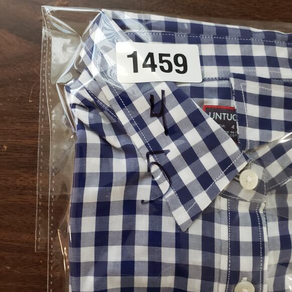 Untuckit Shirt Womens 4 Blue White Gingham Long Sleeve Preppy Classiccore 34x30 - Picture 9 of 9